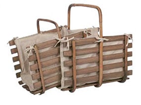 Panier à bûches en lattes de bois