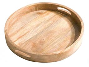 plateau en bois rond
