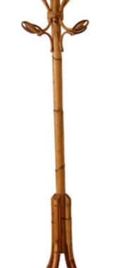 porte-manteau perroquet en rotin et en bois cintré