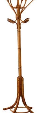 porte-manteau perroquet en rotin et en bois cintré