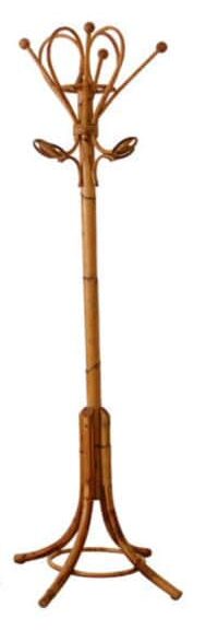 porte-manteau perroquet en rotin et en bois cintré