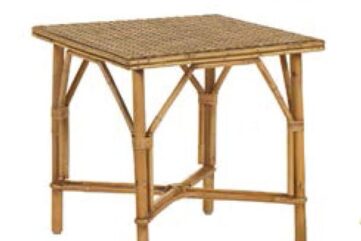 table basse en rotin et cannage
