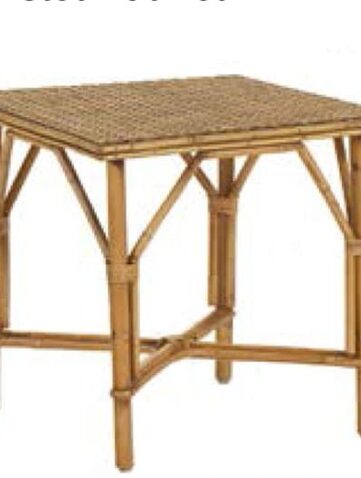 table basse en rotin et cannage