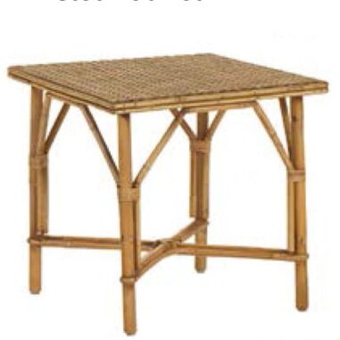 table basse en rotin et cannage