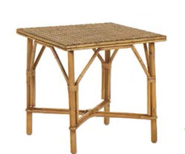 table basse en rotin et cannage