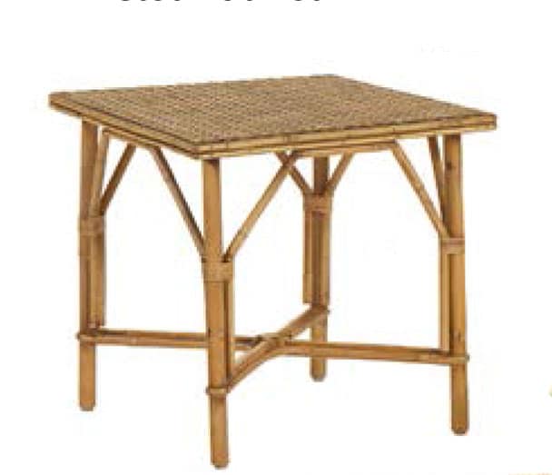 table basse en rotin et cannage
