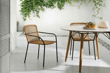 Salon d'extérieur en corde et métal