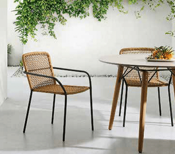 Salon d'extérieur en corde et métal