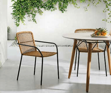 Salon d'extérieur en corde et métal