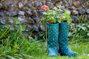 bottes fleurs upcycling