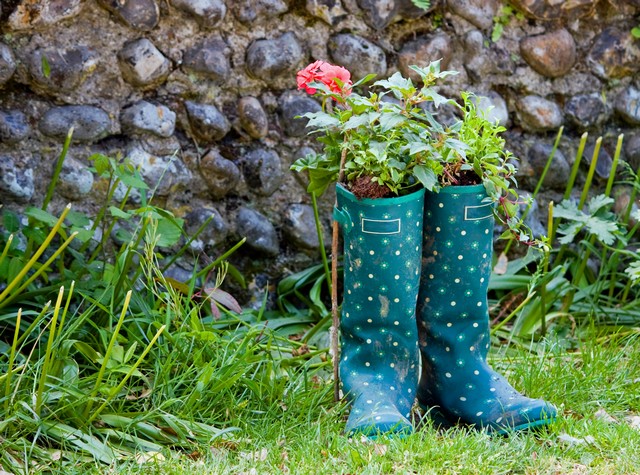 bottes fleurs upcycling