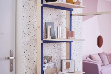 terrazzo déco rose pièce à vivre