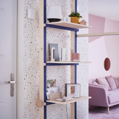 terrazzo déco rose pièce à vivre