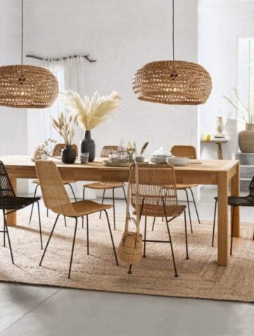 Table grande bois lignes droites © La Redoute