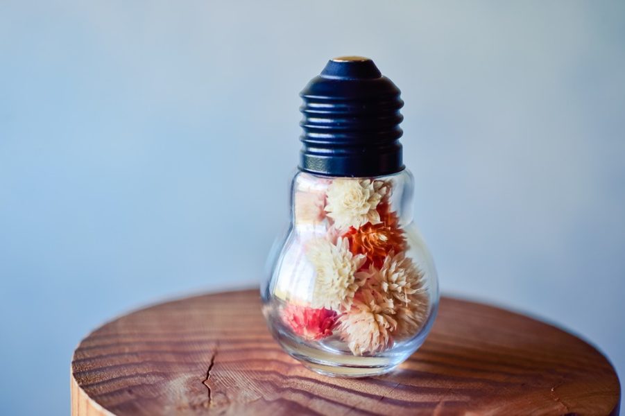 ampoule upcycling fleurs séchées
