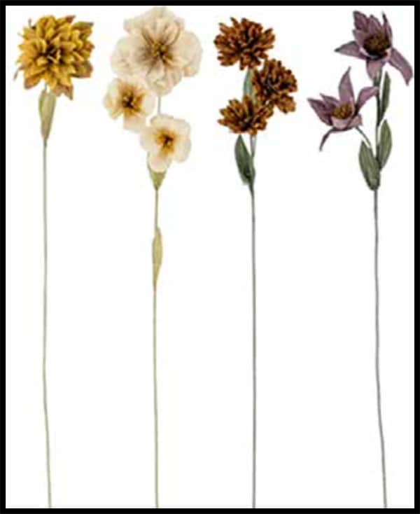 décoration fleurs tige en métal