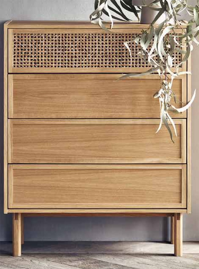 meuble déco cannage