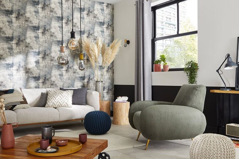 papier peint décoration industrielle