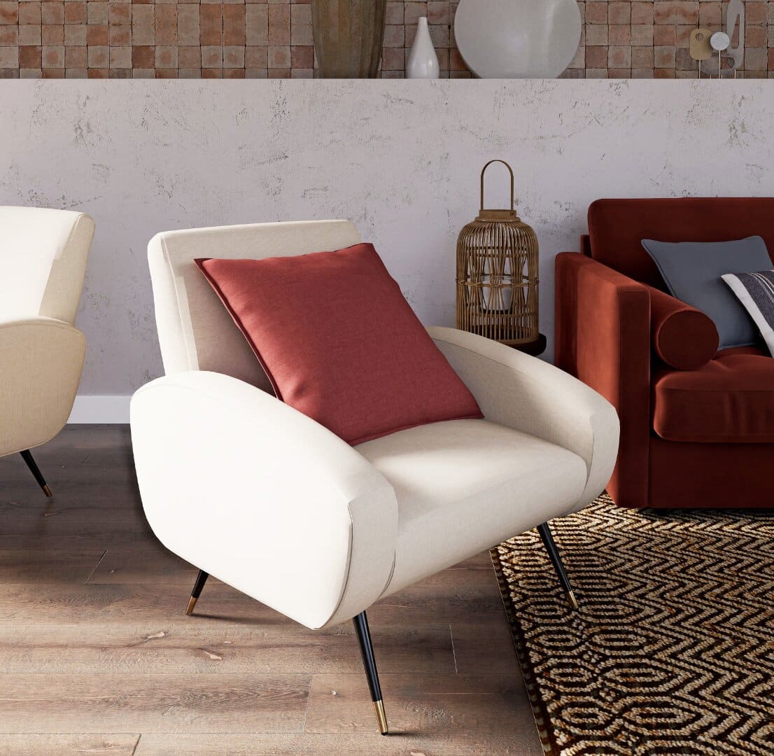 coussin couleur terracotta