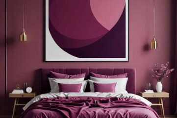 Chambre prune veloutée