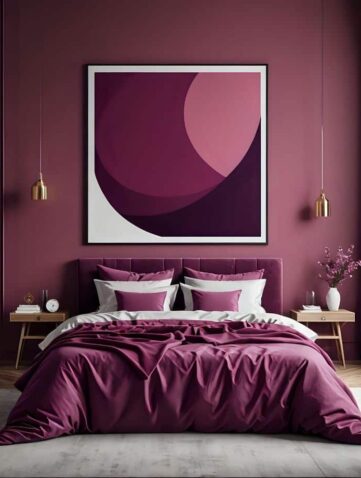 Chambre prune veloutée