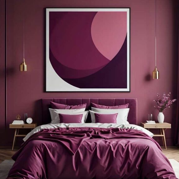 Chambre prune veloutée