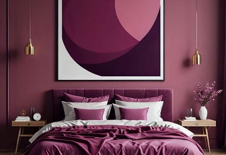 Chambre prune veloutée