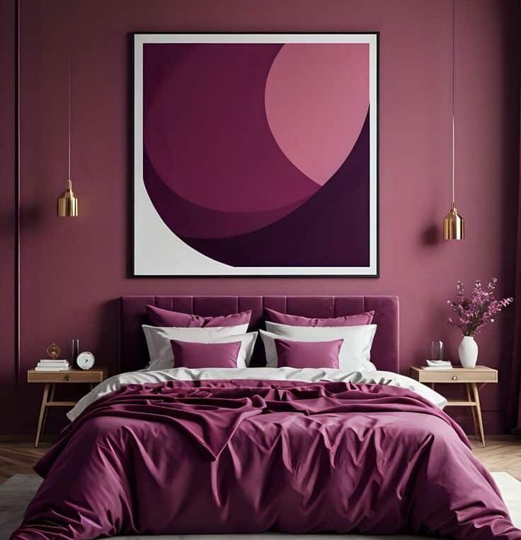 Chambre prune veloutée