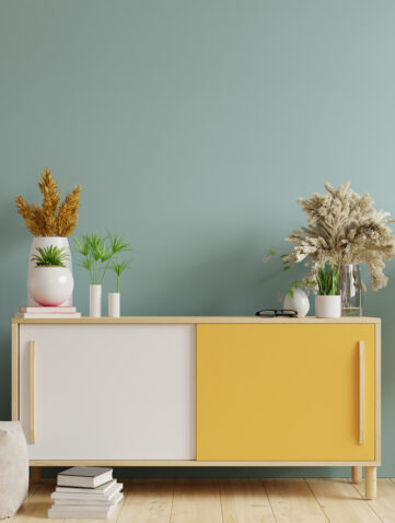 Association harmonieuse de couleurs en décoration intérieure dans un salon moderne chaleureux
