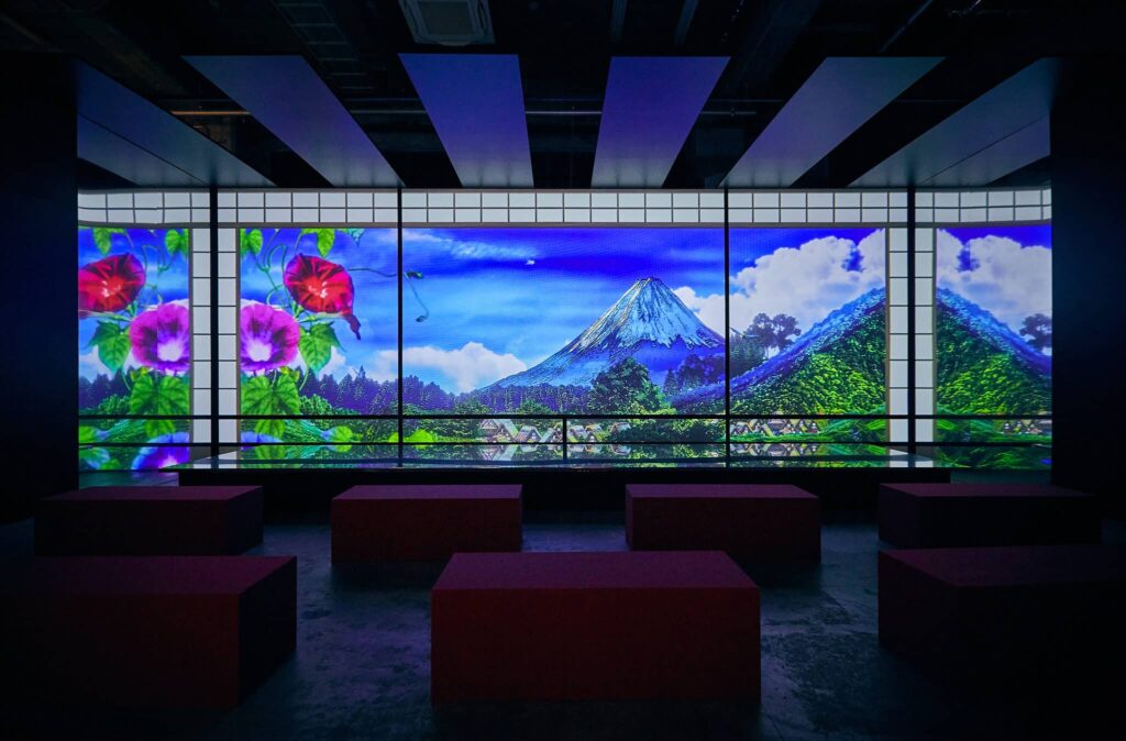 Vidéo immersive de l’exposition Passion Japon avec projections monumentales et univers inspirés de la culture japonaise.