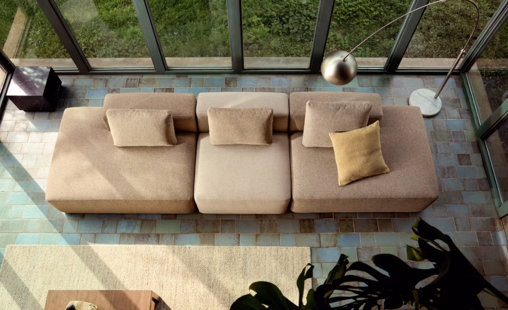 Canapé modulable vu de dessus, collection Kave Home A Dialogue in Time